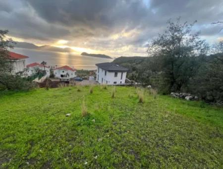 800M2 Grundstück Zum Verkauf Im Dorf Marmaris Söğüt Mit Meerblick 2 Villen Zoniert Oder Für Den Hotelbau Geeignet